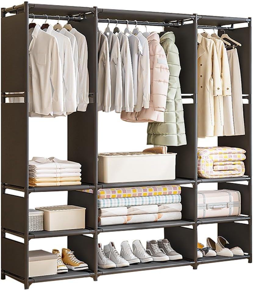 Appendiabiti in Metallo Con Ripiano e Barra, Struttura Multifunzionale 130x36x170 cm per Casa, Camera da Letto, Ingresso, Soggiorno
