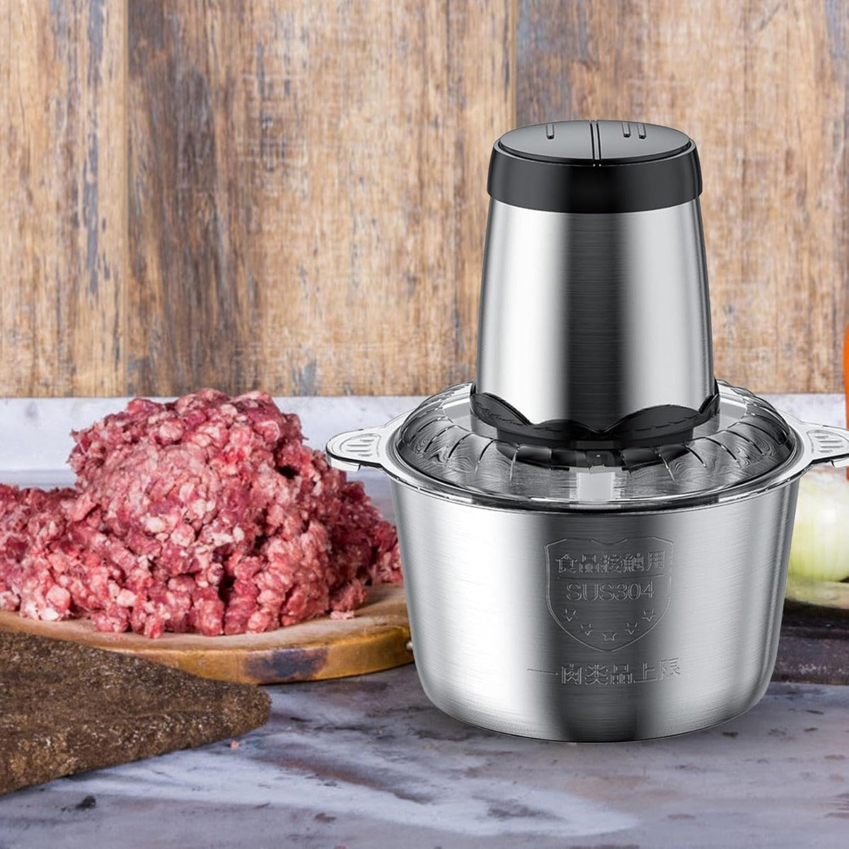 Tritatutto Elettrico da Cucina 3L Con Ciotola Staccabile, E un Motore Potente da 650W Con Velocità Regolabili, Ideale per Verdure, Cipolle, Frutta, Noci e Molto altro