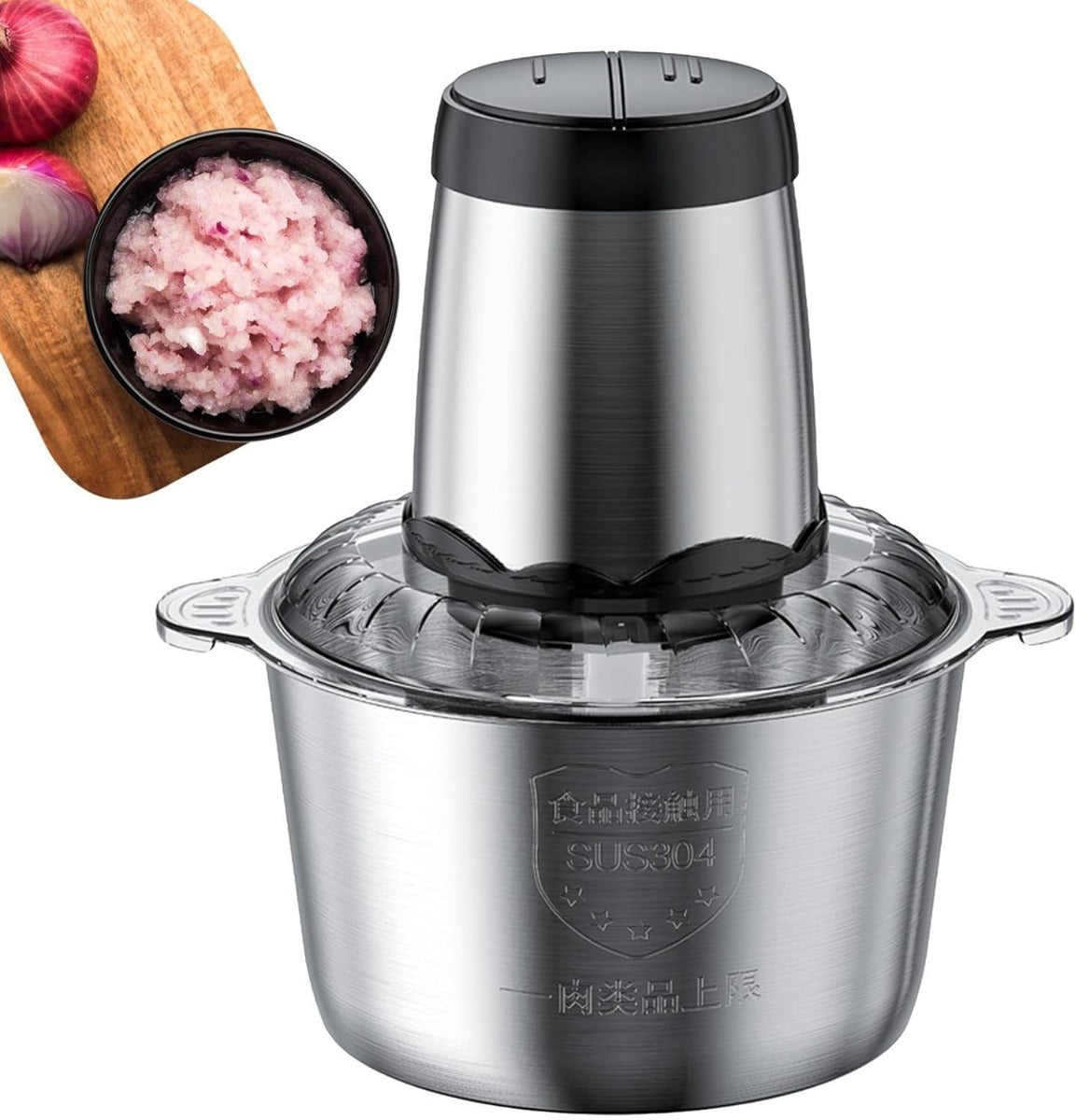 Tritatutto Elettrico da Cucina 3L Con Ciotola Staccabile, E un Motore Potente da 650W Con Velocità Regolabili, Ideale per Verdure, Cipolle, Frutta, Noci e Molto altro