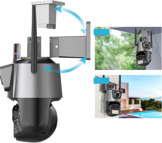 Telecamera di Sicurezza Wireless Esterna 8MP,Full HD, con Visione Notturna a Colori e Audio Bidirezionale
