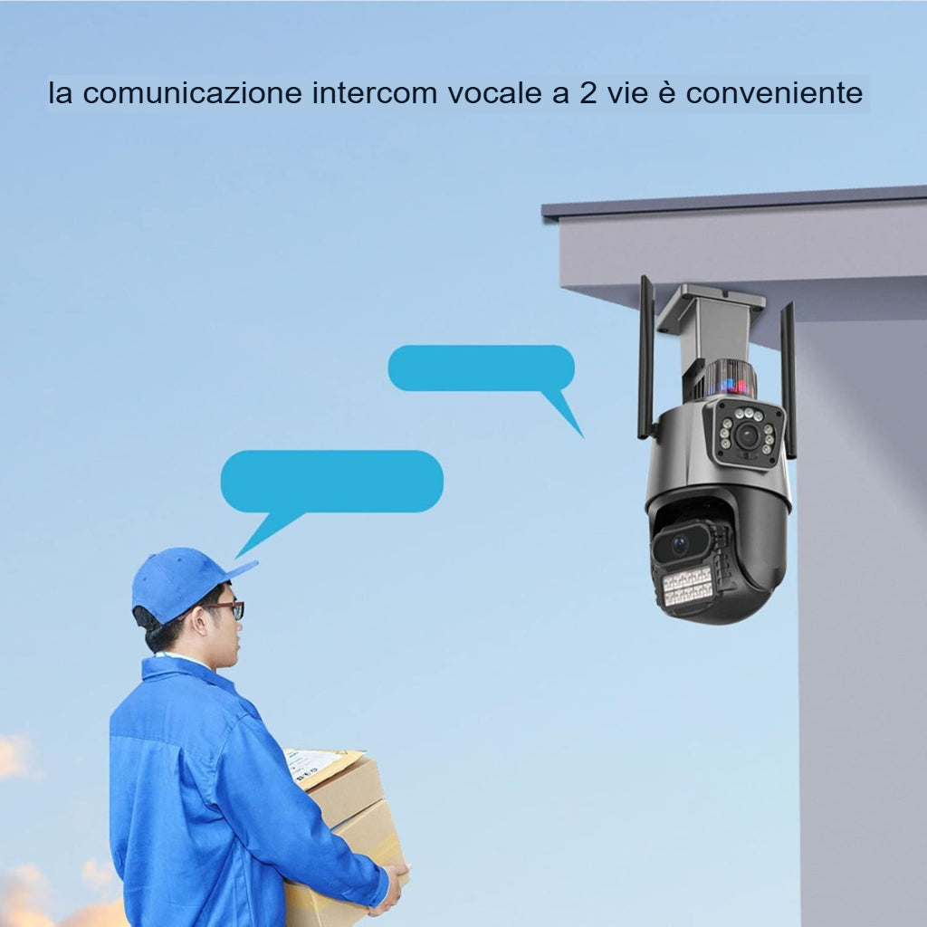 Telecamera di Sicurezza Wireless Esterna 8MP,Full HD, con Visione Notturna a Colori e Audio Bidirezionale